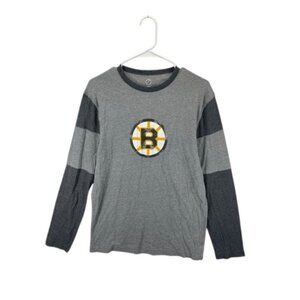 NHL Boston Bruins Men’s M Gray Long Sleeve T-Shirt Crew Neck Official Hockey Fan